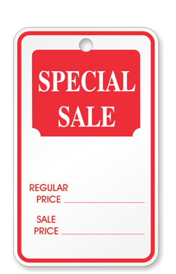 Special Sale Tag (2.875 in. x 1.75 in.) No String, SKU: TG-0047