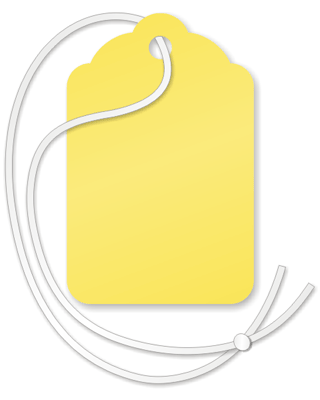Mark your products with these economical tags. Tags are pre-strung and easy  to attach to you merchandise. - 4 long string.-Often used with a bar-code