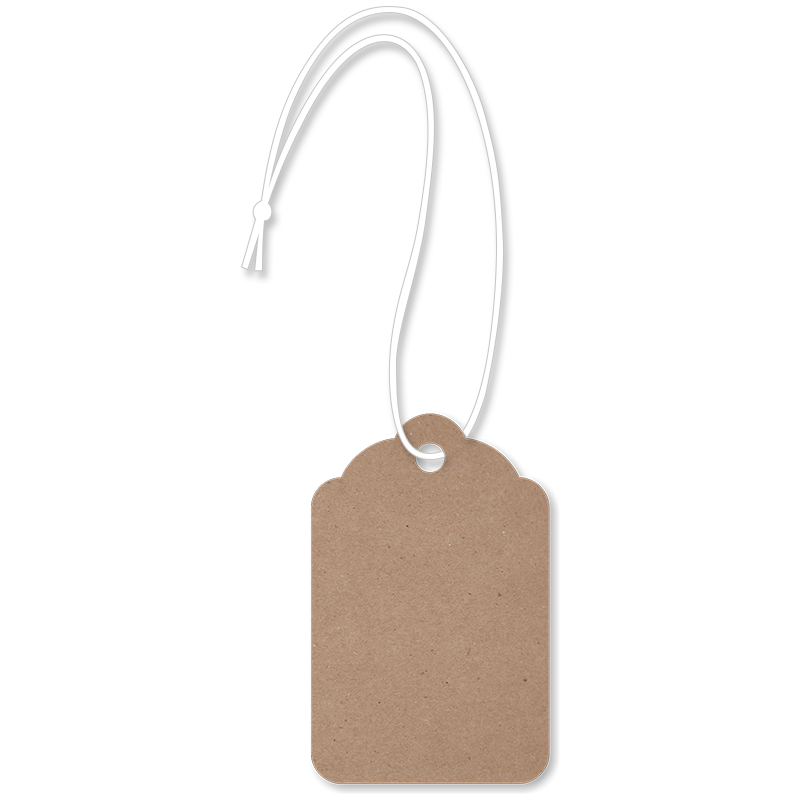 1¾ in. x 1-1/8 in. Recycled Kraft Merchandise Tags (with strings